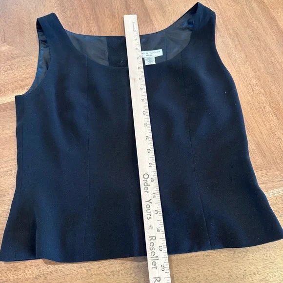 Lord & Taylor Petites Black Sleeveless Button Back Vest‎ Top Size 6P - Picture 7 of 7